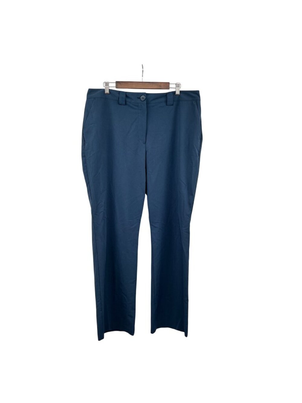 Worthington Womens Straight Leg Dress Pants High Rise Blue Size 18 Pockets